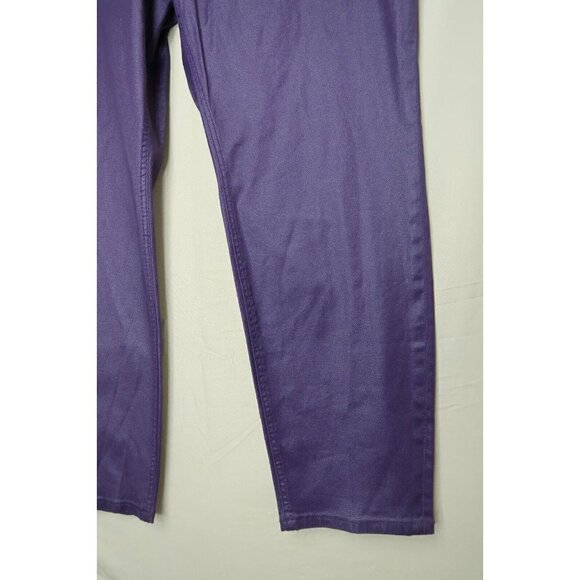 NWT Seven7 Luxe Coated Skinny Jeans Women's Size 24 Purple Shiny Waxed High Rise - Picture 4 of 11